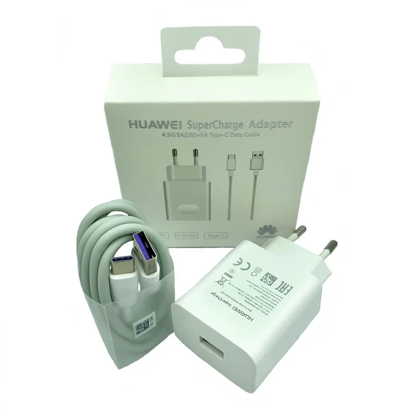 Зарядное устройство Huawei 5 А кабель Type C USB для передачи данных фиолетовая линия