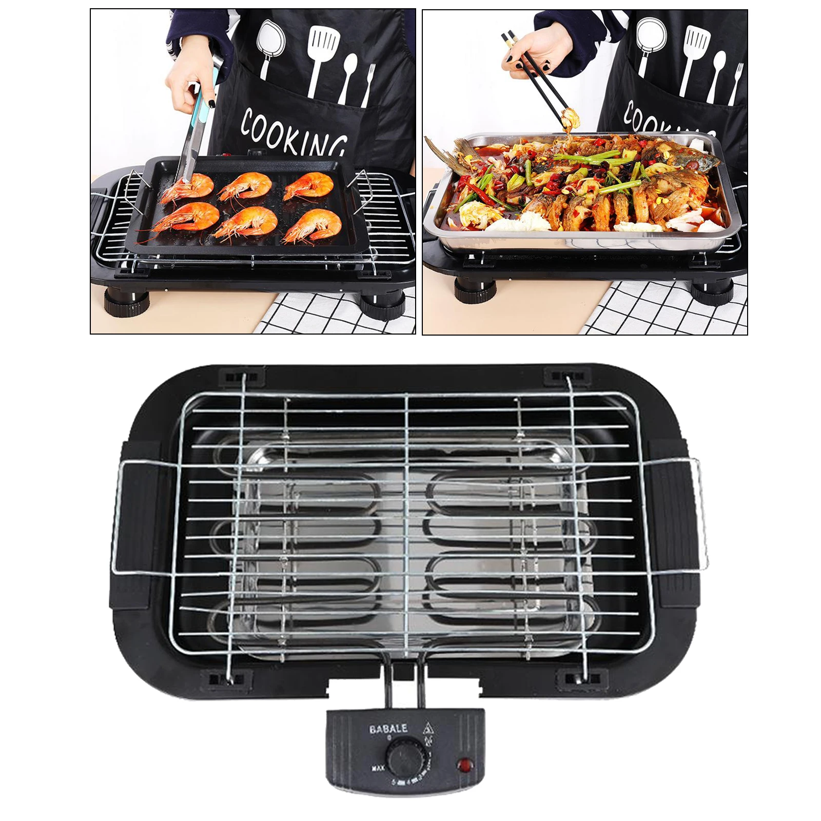 Electric Table Top Grill BBQ Barbecue Garden Camping Cooking Indoor 1300W