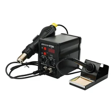 Качественная европейская цифровая паяльная станция 2 в 1, Электрический паяльник, машина горячего воздуха, термостатическая пайка, светодиодный дисплей