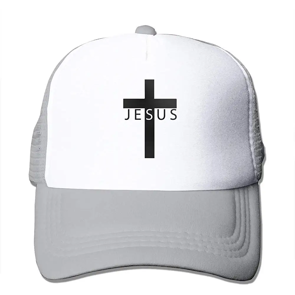 Jesus Cross Mesh Бейсболка унисекс регулируемая бейсболка стиль шапки Серый