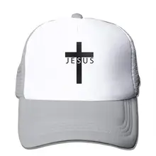 Jesus Cross Mesh Бейсболка унисекс регулируемая бейсболка стиль шапки Серый