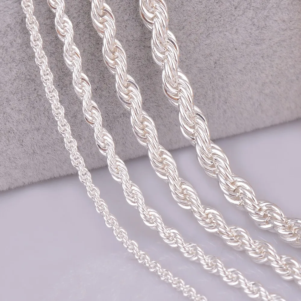 1Pc 3 Colors Rope Chain Necklace For Women Men Width 2mm 3mm 4mm 5mm DIY Jewelry Making for pendant necklace bracelet cuban necklaces,fashion necklace,pendant necklaces,metal necklace,rose gold necklaces,statement necklace,pendant necklace,sterling chain necklace