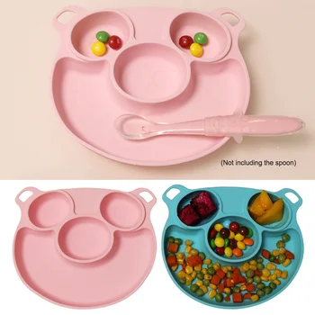 

Silicone Baby Food Plate Snack Mat Tableware For Feeding Non-slip Suction Cup Dinnerware Tray