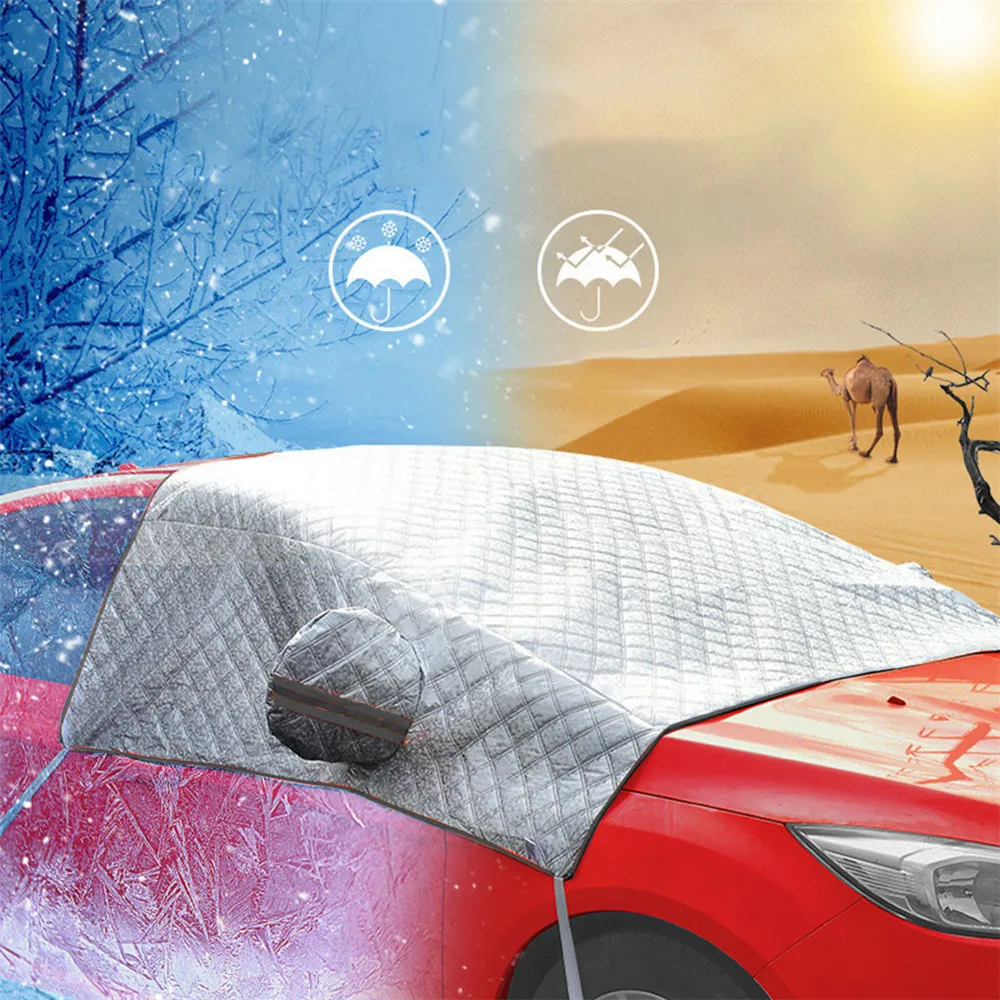 

Universal Car Windshield All Weather Snow Cover Sun Shade Protection Cover Snow Ice Dust Cover Thicker Snow Protection Cover