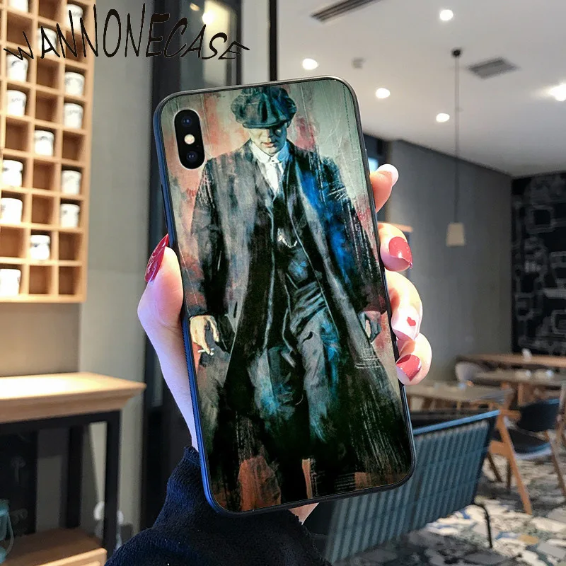 Tajam Visor Tritone PEAKY BLINDERS Hitam TPU Soft Phone UNTUK iPhone 8 7 6 6S Plus X XS MAX 5 5S SE XR 11 11pro promax Ponsel