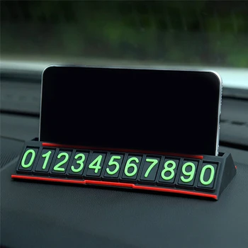 

Hidden Phone Number Plate Sticker Night Light Perfumed Luminous Invisible Parking Sign In The Car Styling Temporary Parking Card