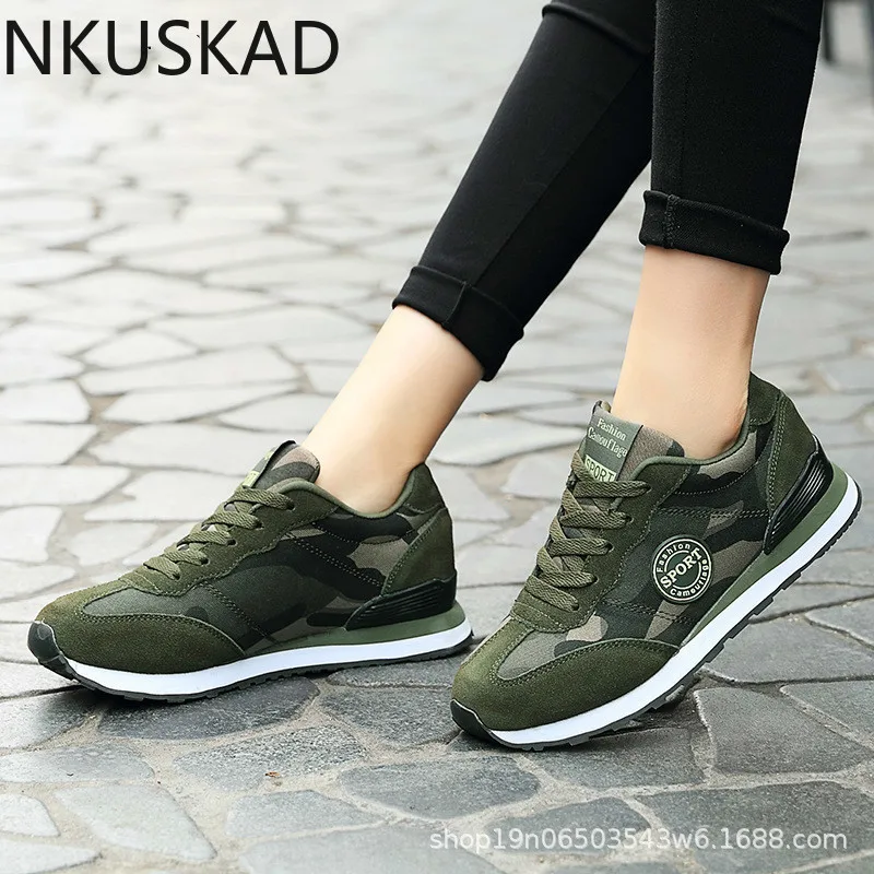 Drop Verkoop Zomer Mesh Ademend Platte Bodem Camouflage Damesschoenen Lace Groen  Sneakers Sneakers Leger CYL A07|Sneakers voor vrouwen| - AliExpress