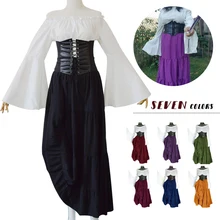 

Women European Medieval Long Dress Retro Court Princess Cosplay Costume Ball Gown Women Victorian Dress Retro Renaissance Dress