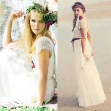 

summer style actual lmages lace long Wedding Dress 2015 a-line short sleeve beading Bridal Gowns vestidos de noiva casamento