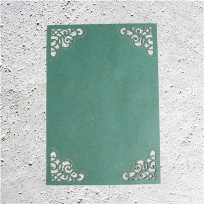 dark green Простая пригласительная открытка на свадьбу, день рождения, Свадебное кружево, лазерная резка, индивидуальная печать - Цвет: dark green