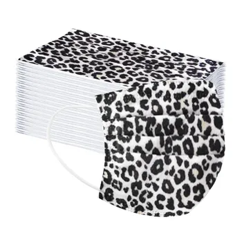 

Adult 50pc Mask Leopard Printing Disposable Face Mask 3 Ply Ear Loop Masquerade Face Masks Protective Filter Mascarillas Masque