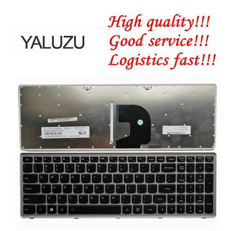 YALUZU американская английская клавиатура для ноутбука lenovo Z500 Z500A Z500G P500 P500A с подсветкой с серебристой английской подсветкой