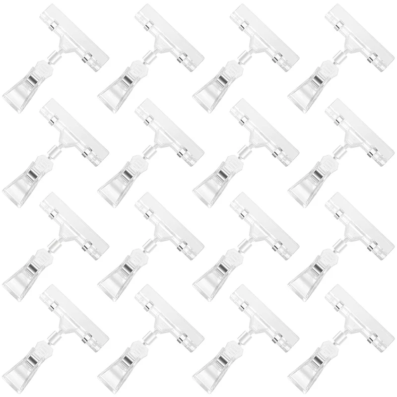 PPYY-16Pcs прозрачные зажимы для знаков пластиковый зажим держатель знака поворотные