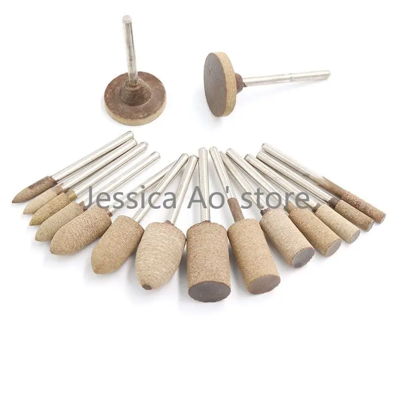 16pcs Cowhide Grinding Head Cylinder Leather Dremel Polishing Jade Grinding Head for Wood Steel