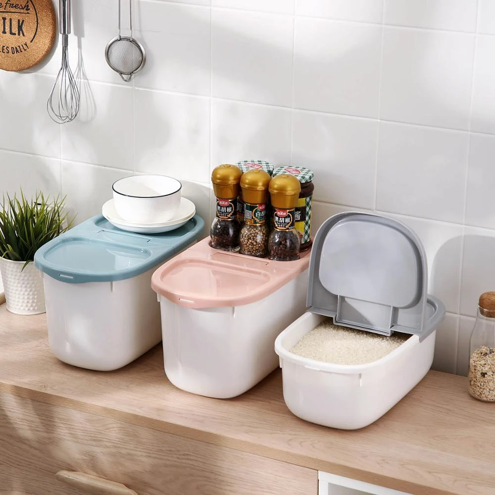 4 8kg Double Cover Pet Dog Food Storage Container Large Kitchen Plastic Food Storage Box Rice Bucket Storage Boxes Bins Aliexpress