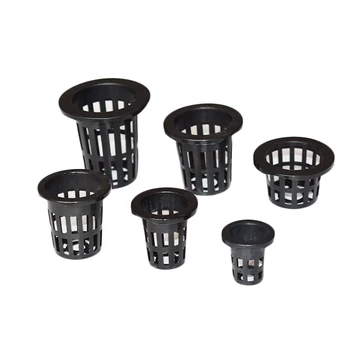 

100Pcs Garden Plastic Net Cups Planting Basket Cup Set Slotted Mesh Net Cups Wide Lip Bucket Basket for Hydroponics LXY9