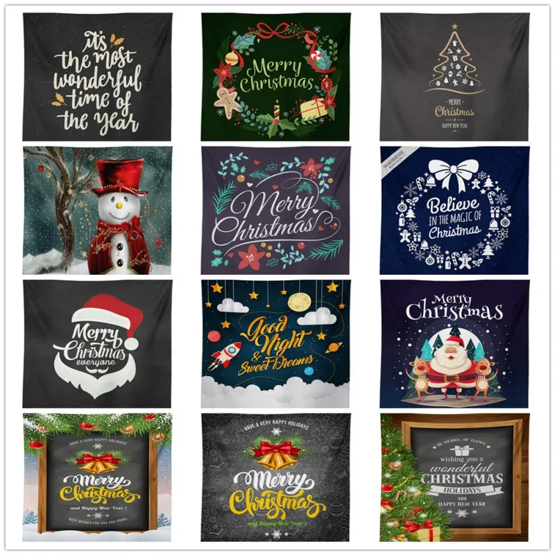 

130*150cm Christmas Fashion Decorative Tapestry Christmas Wall Polyester Fabric Tapestry Hanging Cloth Dorm Home Party Decor