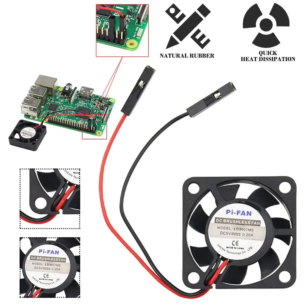 

Raspberry Pi CPU Fan Adjustable For Raspberry Pi 4 B / 3B+ / 3B / 2B / B+ CPU Cooling Fan Adjustable 5V 3.3V