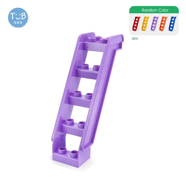 Blocks Amusement Park Accessory Slide Ladder Swing Seesaw Carousel Big Large-particle City Building Children's Gift Bricks Toy Random color