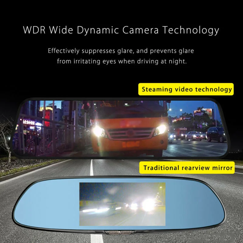 

1080P Car DVR Dash Rearview Mirror Backup Camera HD Recorder 170 Degree 10-inch HD Large Touch Screen