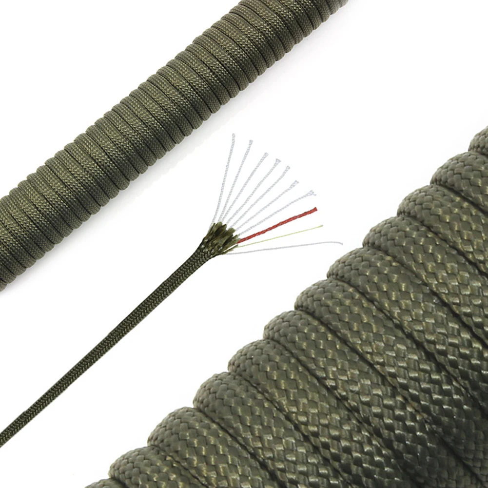 Army Green 10 Core Emergency Equipment Accessories Hiking Climbing Outdoor Camping Umbrella Rope Tent Fixed Durable Multifunctional Tool - Цвет: Army Green