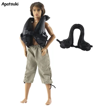 

Black Safety Swimming Life Jacket Vest for Ken Doll Outfits Clothes for Ken Boy Male Doll Water Sports Clothes Dolls Accessories