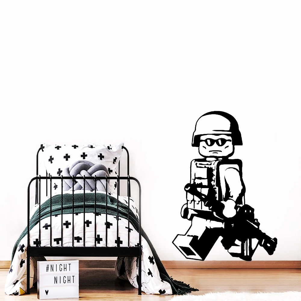 Calcomanias De Pared Personalizadas De Lego Soldado Etiqueta De