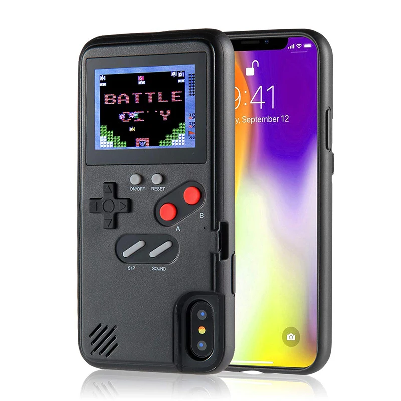 Игровой чехол для телефона для IPhone 6 6s 7 8 Plus 11 pro x xs xr max чехол цветной экран игровой чехол для телефона 36 Классическая игра полноцветный экран - Цвет: Черный