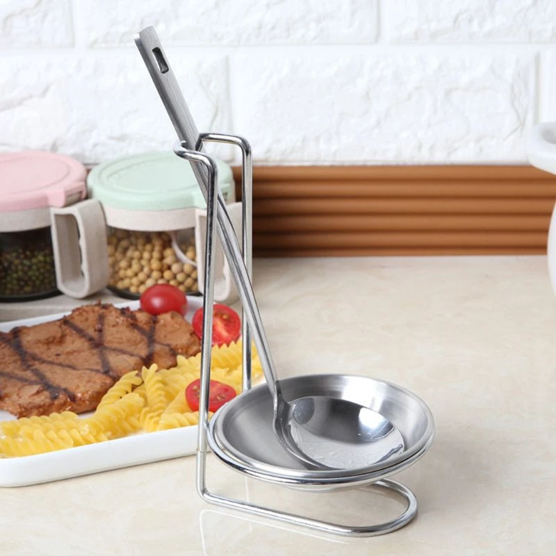 Stainless Steel Spoon Rest Lid Holder Vertical Stand Storage Rack