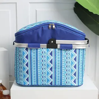 

Lightweight Picnic Basket Collapsible Insulated Cooler Bag 26L Large Capacity Outdoor Camping