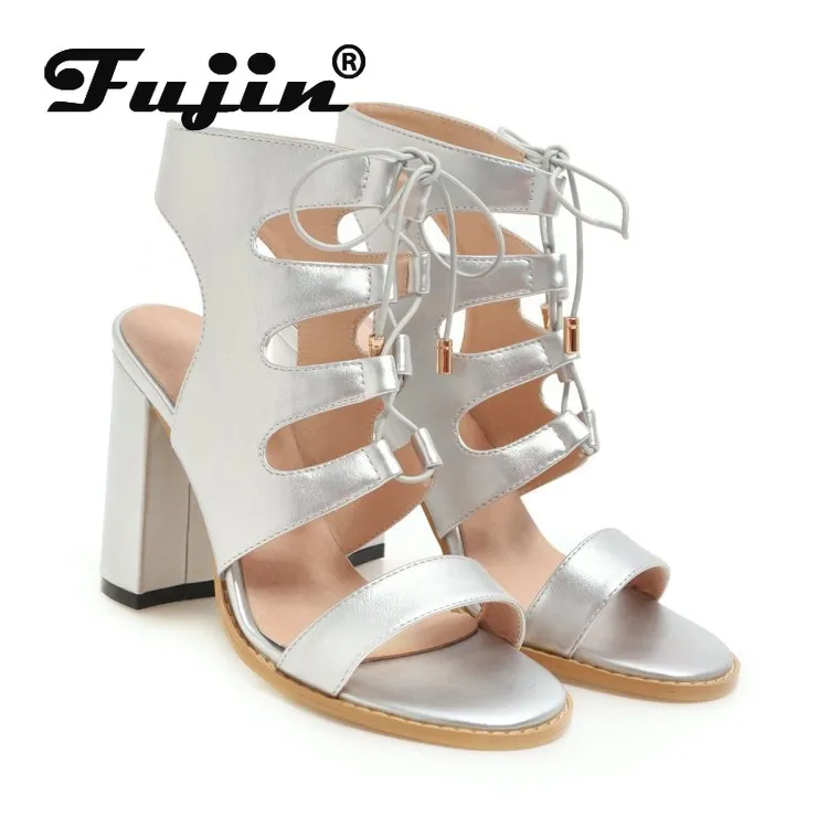 Fujin/профессиональные блестящие сандалии-гладиаторы на высоком каблуке Zapatos De Baile