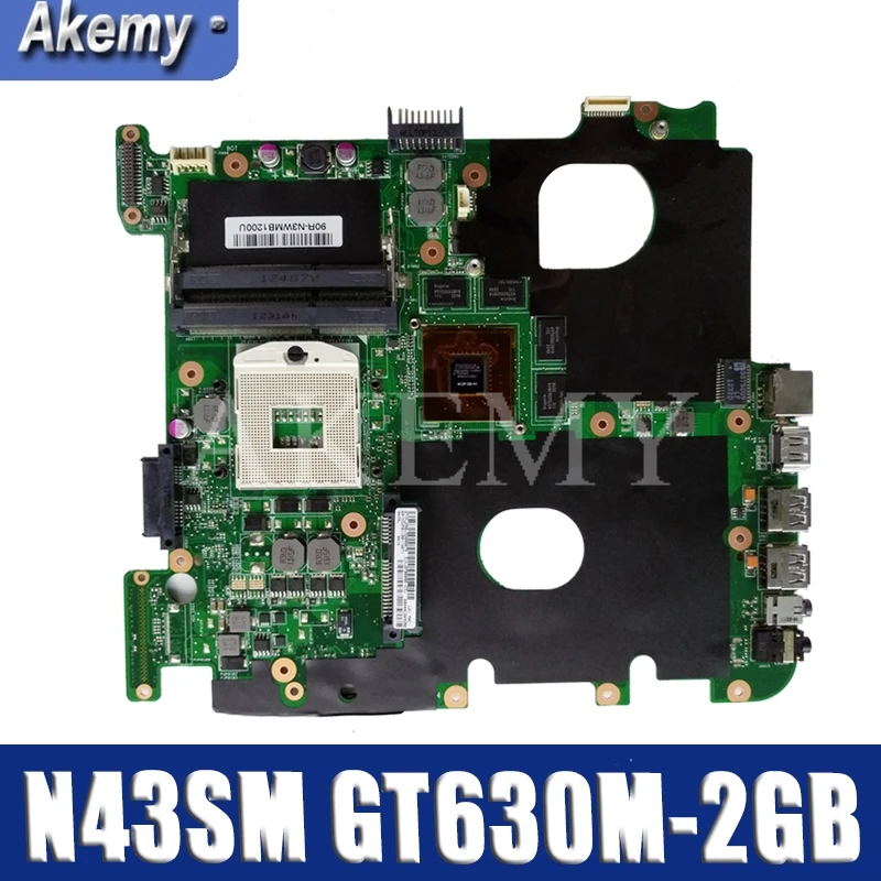 N43SL mainboard For Asus N43S N43SM N43SL laptop motherboard GT630M 2GB ...