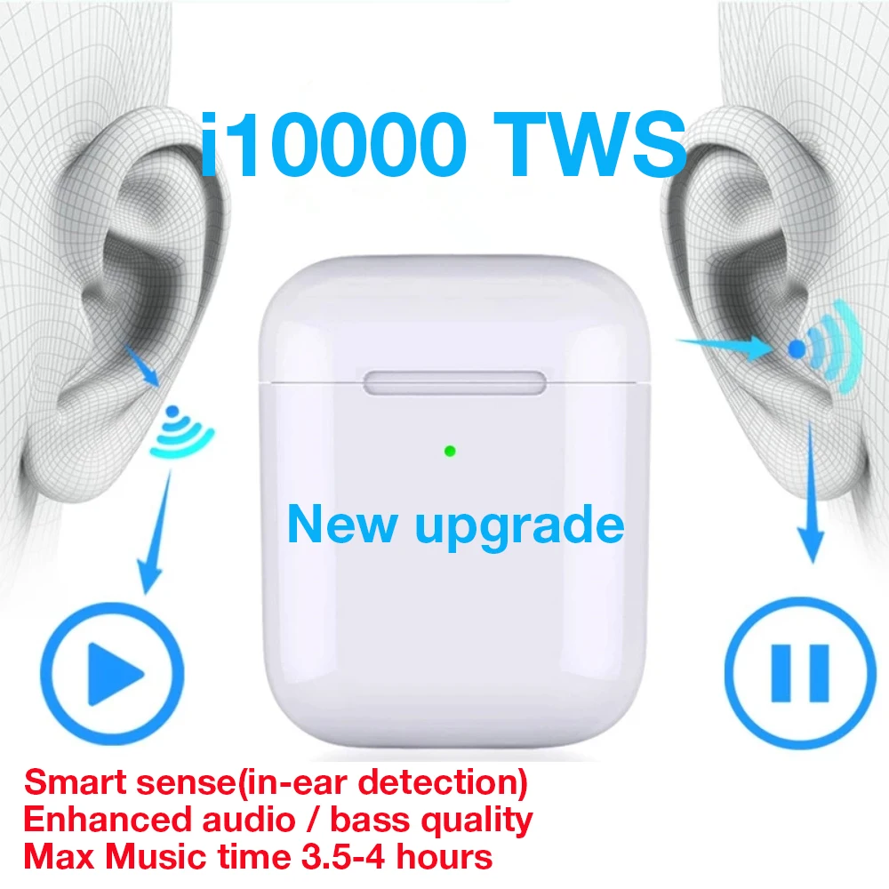 

I10000 TWS Headphone Bluetooth 5.0 Earphone Wireless Charging Mini Earbuds 1:1 Replica Sport Headset For Smart Phone I200000 TWS