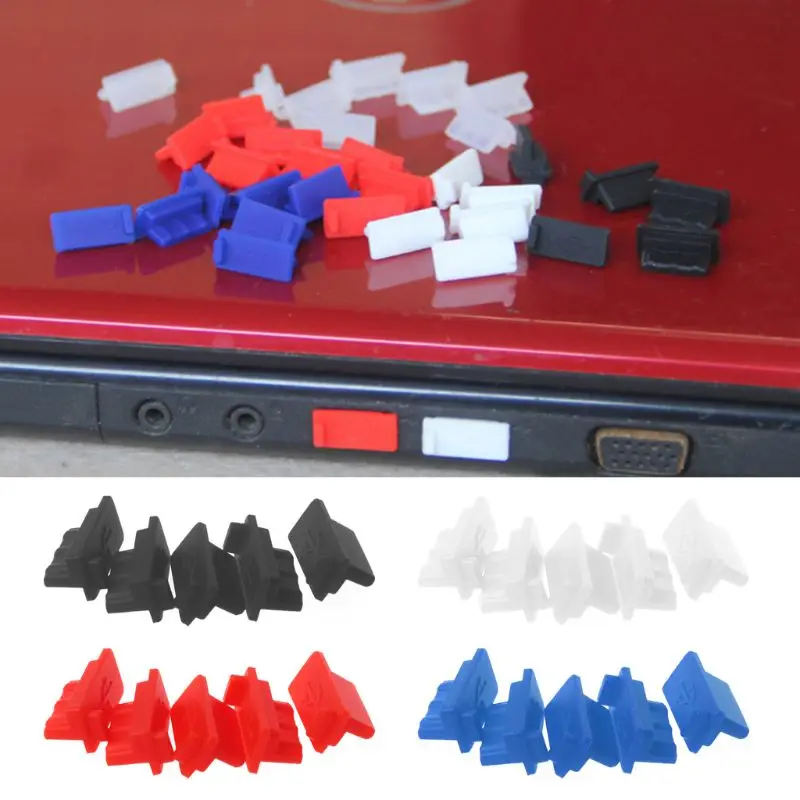 

5PCS USB Dust Plug Charger Port Cover Cap Female Jack Interface Universal Silicone Dustproof Protector Tablet PC Notebook Laptop