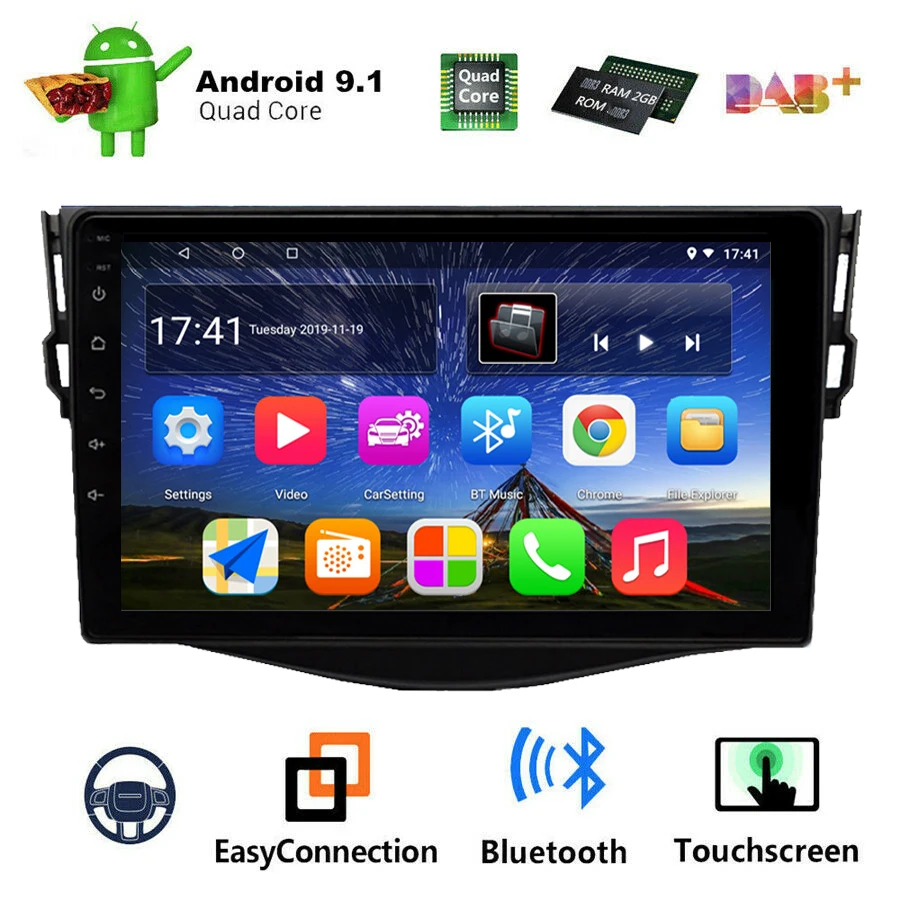Автомагнитола с сенсорным экраном Android 9 1 &quot 2Din GPS мультимедийный плеер для toyota rav4