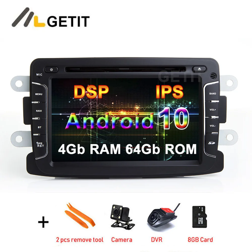 Автомобильный DVD плеер IPS экран Android 10 для Dacia Renault Duster Logan Sandero с Wi Fi BT GPS | Мультимедиаплеер для авто -32942424479