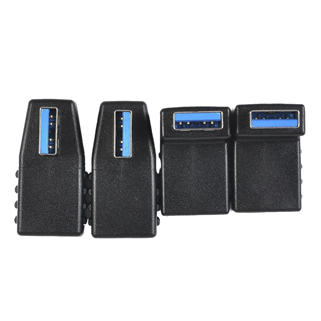 4Pcs USB3.0 A Male To Female 90 Degree Different Angle Plug Adapter Extension