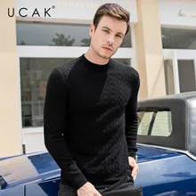 *#Best Price UCAK Brand Pure Merino Wool Sweater Men Casual Striped Pull Homme O-Neck Pullover Men Autumn Winter Warm Cashmere Sweaters U3097 *#Best Price UCAK Brand Pure Merino Wool Sweater Men Casual Striped Pull Homme O-Neck Pullover Men Autumn Winter Warm Cashmere Sweaters U3097