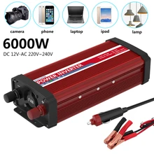1500W/2000W/5000W/6000W DC 12V to AC 220V Portable Car Power Inverter Charger Converter Adapter Universal Socket  Dual USB Ports