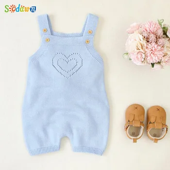 

sodawn Baby Girls Clothes 2020 Autumn Knitted Romper Boys Bodysuits Toddler Infant One Piece Jumpsuits Children Costume