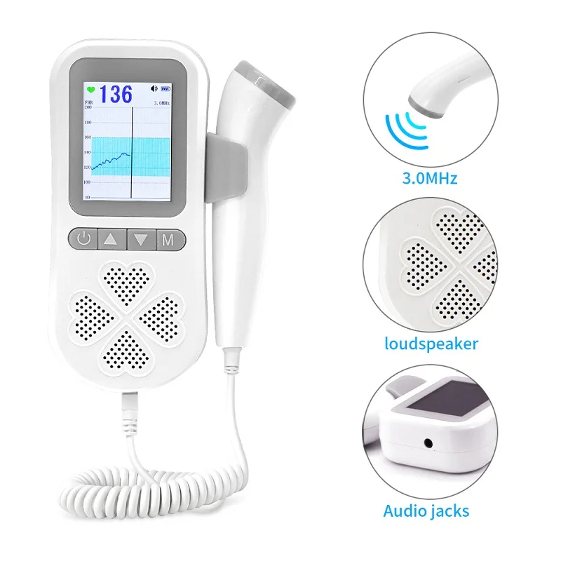 Ultrasound Fetal Doppler Heart Rate Monitor Pregnancy Baby Sound Heartbeat Sonar Detector USB Rechargeable No Radiation 3.0MHz | Красота и