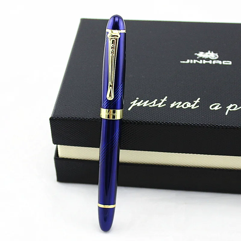 Jinhao 450, металлическая синяя Ручка-роллер, высокое качество, черные чернила, заправка 0,7 мм, бизнес-офисные ручки для подписи, Подарочные канцелярские принадлежности - Цвет: Q