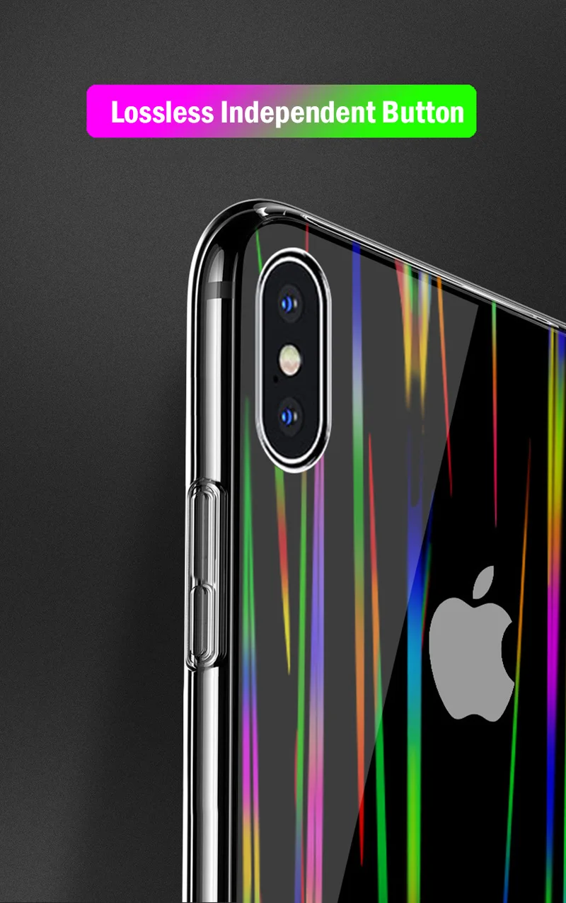 Прозрачный чехол для телефона из закаленного стекла Aurora Apple iPhone XR XS Max X 8 7 6 6S