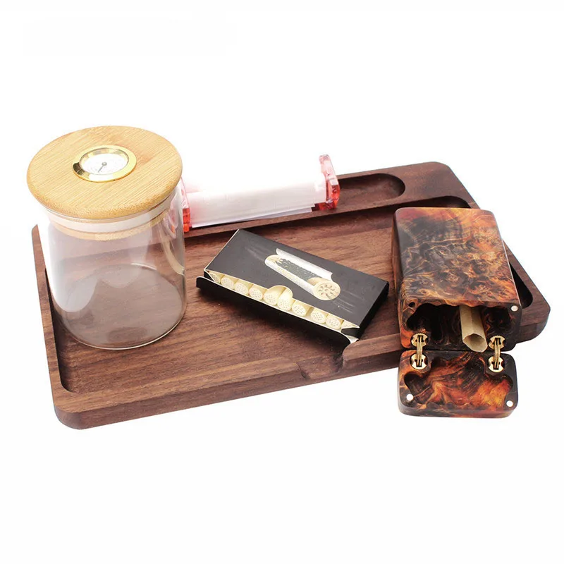 

American black walnut cigarette plate cigarette operator multi-functional wake-up grass plate men's pipe gift