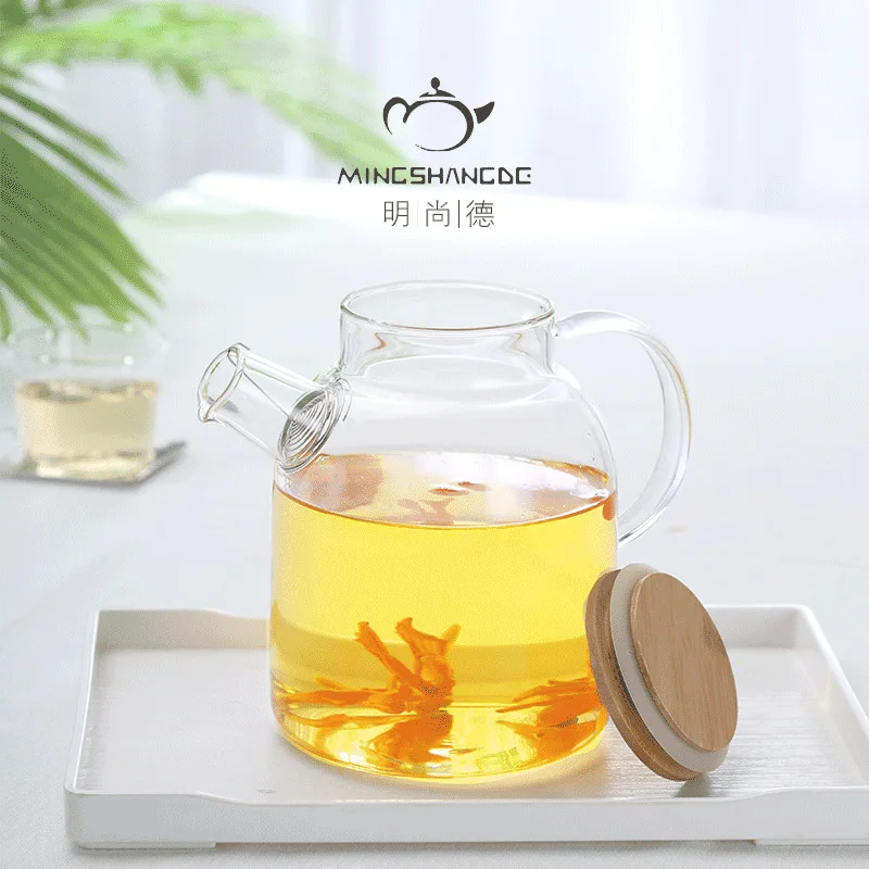 

Ming shang de Large Capacity Glass Teapot Heated Glass Pot Borosilicate Glass Kettle Manufacturers Wholesale Customizable