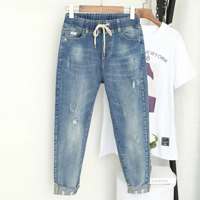 

2019 Spring Autumn Jeans Boyfriends Trousers Denim Pants School Style High Waist Plus Size Loose Haren Jeans For Women