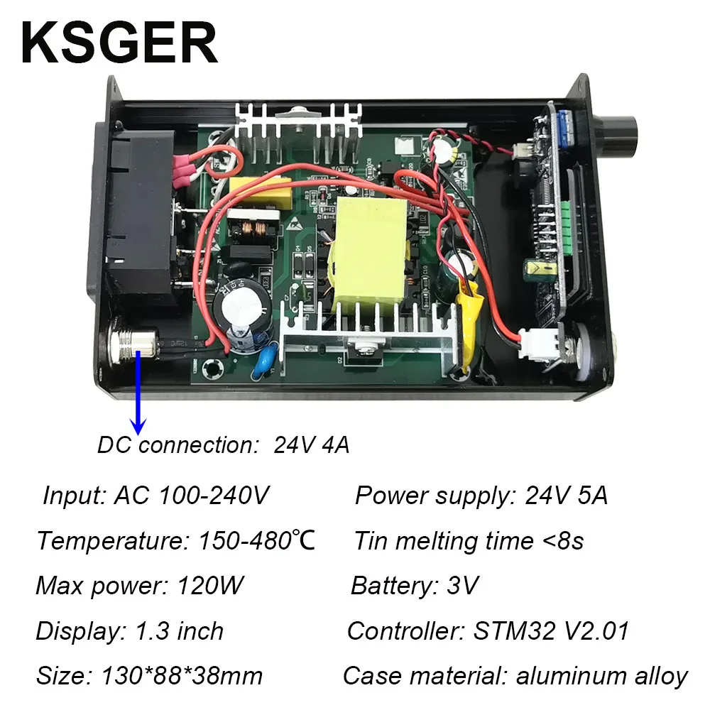 KSGER T12 паяльная станция AC/DC железные наконечники STM32 OLED V2.1S Электрический