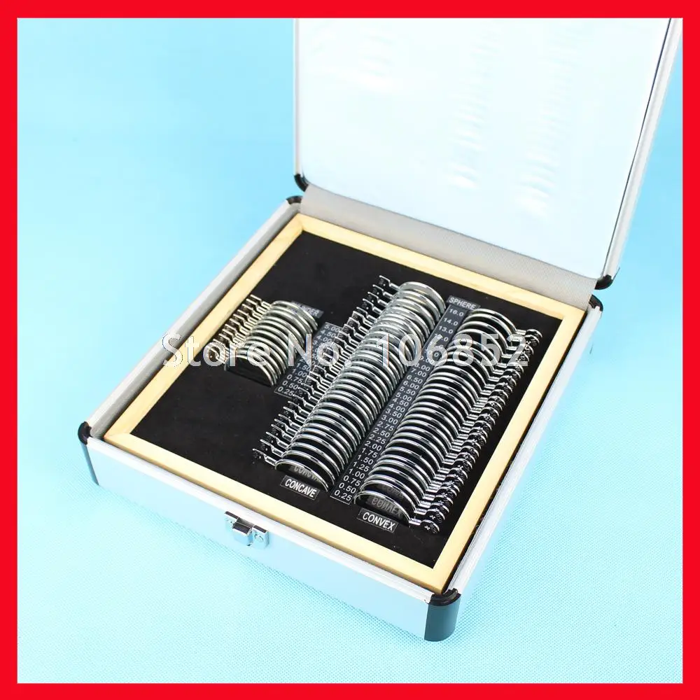 68 Trial lens set Optical trial lens case Shiny metal rim Aluminum case