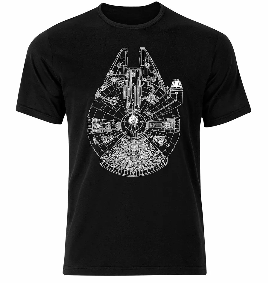 Millennium Falcon Star Wars Space Ship Funny Party T-Shirt Fan Gift Size S-Xxl Tee Tshirt Shirt | Мужская одежда