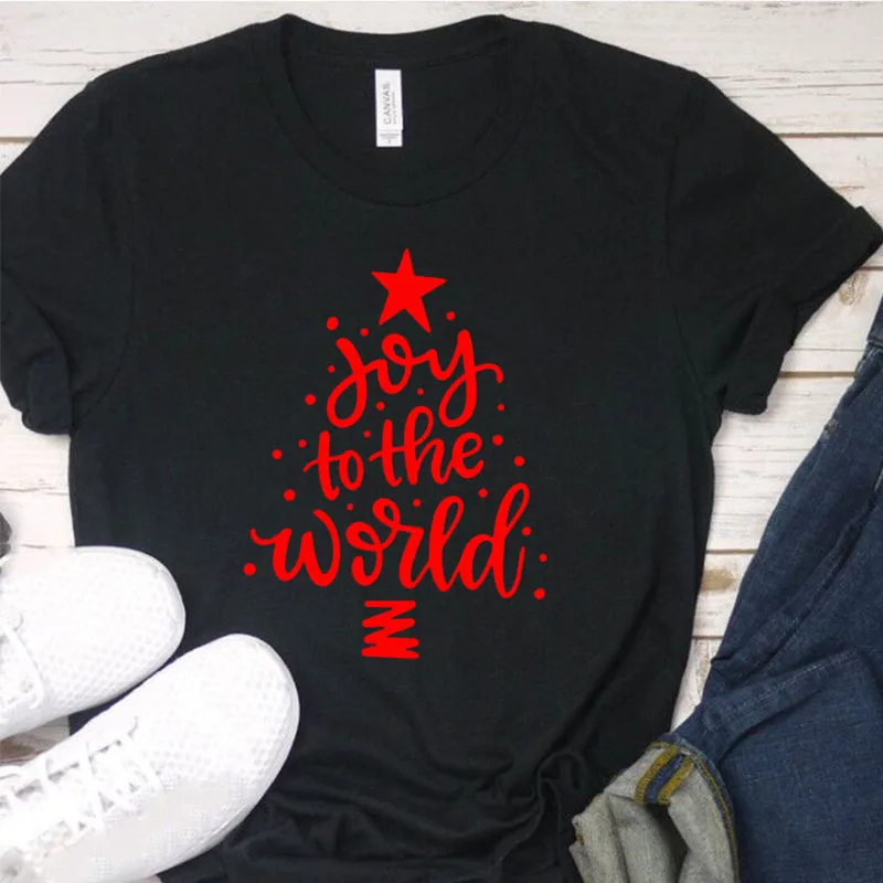 Joy To The World новогодние Майки женские забавные эстетические праздничные футболки